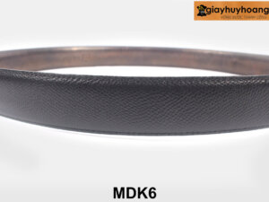 Dây nịt thắt lưng nam da vân sọc chéo khóa kim 3.3cm MDK6 002
