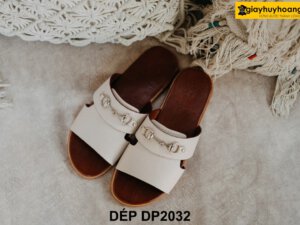 Dép da nam thời trang màu trắng DP2032 005