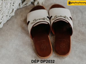 Dép da nam thời trang màu trắng DP2032 004
