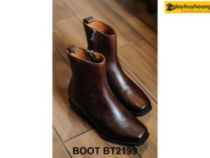 Giày da nam khóa kéo màu nâu Zip Boot BT2199 003
