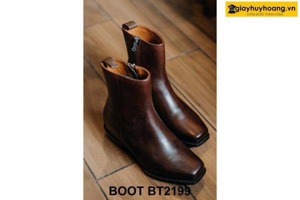 Giày da nam khóa kéo màu nâu Zip Boot BT2199 003