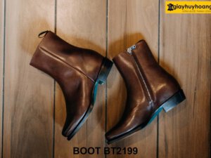 Giày da nam khóa kéo màu nâu Zip Boot BT2199 001