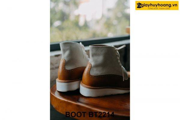 Giày da nam buộc dây đế bằng sneaker Boot BT2214 004