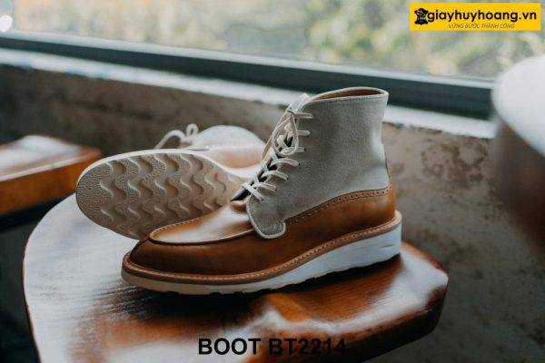 Giày da nam buộc dây đế bằng sneaker Boot BT2214 004