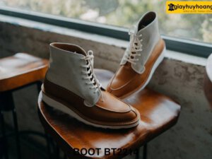 Giày da nam buộc dây đế bằng sneaker Boot BT2214 003
