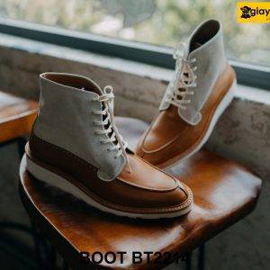 Giày da nam buộc dây đế bằng sneaker Boot BT2214 003