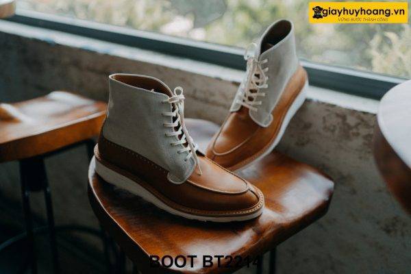 Giày da nam buộc dây đế bằng sneaker Boot BT2214 003
