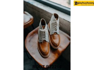 Giày da nam buộc dây đế bằng sneaker Boot BT2214 002