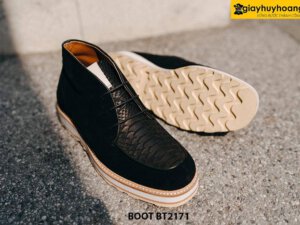 Giày da nam da lộn đế bằng Chukka Boot BT2171 004