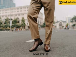 Giày da nam cổ cao màu nâu cà phê ChelseaBoot BT2172 004