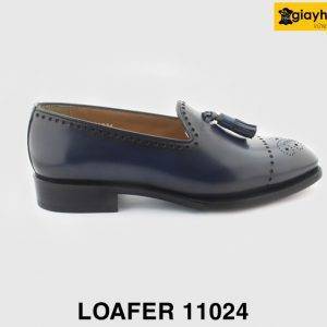 [Outlet size 37] Giày lười nam da màu xanh navy Loafer 11024 001