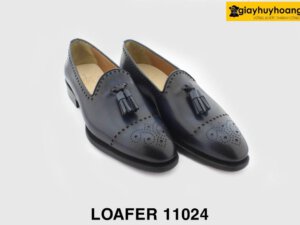 [Outlet size 37] Giày lười nam da màu xanh navy Loafer 11024 005