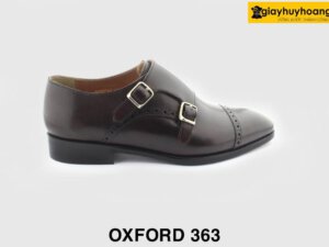 [Outlet size 40] Giày da nam phong cách 2 khóa Monkstrap 363 nâu 001