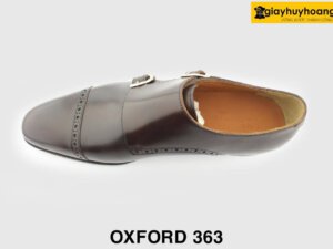 [Outlet size 40] Giày da nam phong cách 2 khóa Monkstrap 363 nâu 005