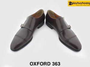[Outlet size 40] Giày da nam phong cách 2 khóa Monkstrap 363 nâu 003