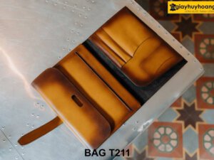 Ví cầm tay nam nhiều ngăn thủ công cao cấp T211 002