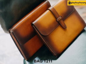 Ví cầm tay nam nhiều ngăn thủ công cao cấp T211 001