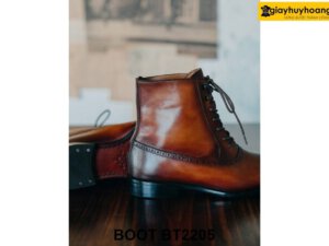 Giày da buộc dây nam cổ cao thủ công Boot BT2205 005