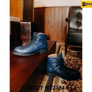 Giày da cổ cao nam màu xanh navy Boot BT2184 003
