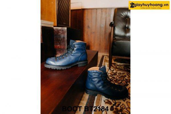 Giày da cổ cao nam màu xanh navy Boot BT2184 003