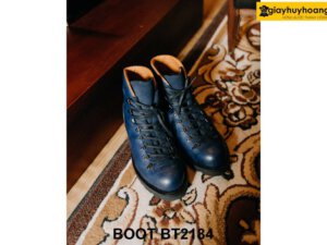 Giày da cổ cao nam màu xanh navy Boot BT2184 001