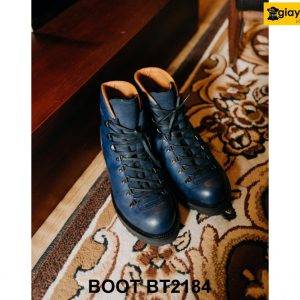 Giày da cổ cao nam màu xanh navy Boot BT2184 001