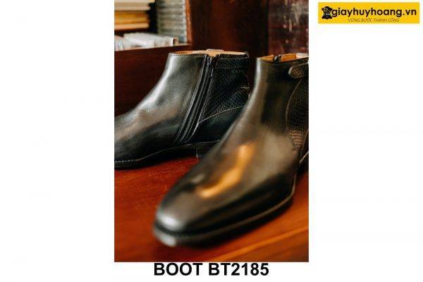 Giày da cổ cao nam đóng thủ công Zip Boot BT2185 004