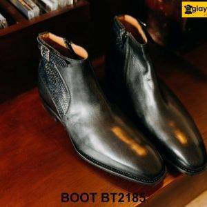 Giày da cổ cao nam đóng thủ công Zip Boot BT2185 001