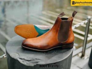 Giày da nam cổ cao màu bò cao cấp Chelsea Boot BT2160 003