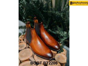 Giày da chính hãng cổ cao màu bò đẹp Chelsea Boot BT2206 001