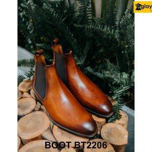 Giày da chính hãng cổ cao màu bò đẹp Chelsea Boot BT2206 001