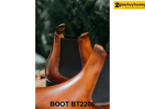 Giày da chính hãng cổ cao màu bò đẹp Chelsea Boot BT2206 004