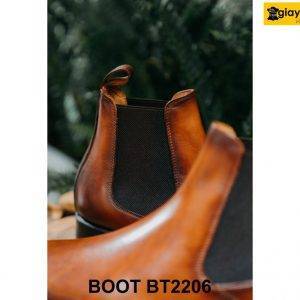 Giày da chính hãng cổ cao màu bò đẹp Chelsea Boot BT2206 004