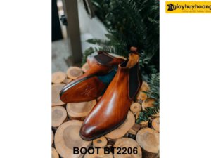 Giày da chính hãng cổ cao màu bò đẹp Chelsea Boot BT2206 003