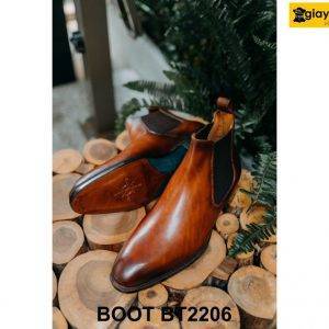 Giày da chính hãng cổ cao màu bò đẹp Chelsea Boot BT2206 003