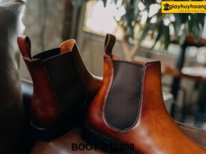 Giày da nam cổ cao hàng hiệu sang trọng Chelsea Boot BT2208 006