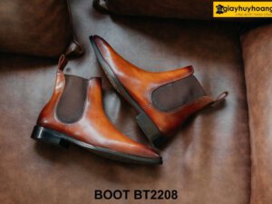 Giày da nam cổ cao hàng hiệu sang trọng Chelsea Boot BT2208 001