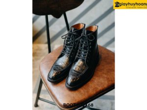 Giày da nam cổ cao buộc dây mũi Derby Boot BT2168 004