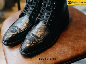 Giày da nam cổ cao buộc dây mũi Derby Boot BT2168 001
