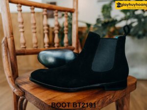 Giày da lộn màu đen nam cổ cao Chelsea Boot BT2191 003