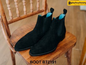 Giày da lộn màu đen nam cổ cao Chelsea Boot BT2191 001