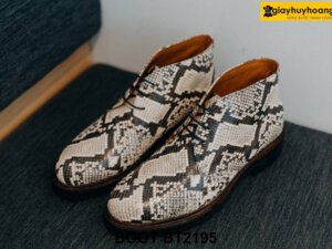 Giày da trăn nam cổ lửng độc đáo Chukka Boot BT2195 001