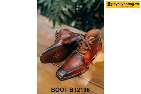 Giày da nam cổ lửng mũi vuông Chukka Boot BT2196 002