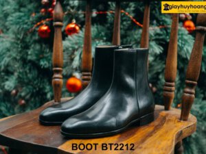 Giày da cổ cao nam khóa kéo hàng hiệu Zip Boot BT2212 001