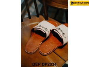 Dép da nam vân hat chống nhăn DP2034 003