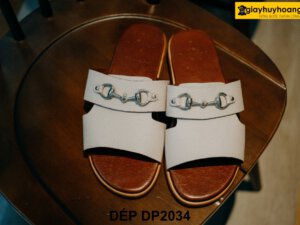 Dép da nam vân hat chống nhăn DP2034 001