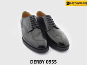 [Outlet size 43.45] Giày da nam màu đen bóng loáng Derby 0955 005