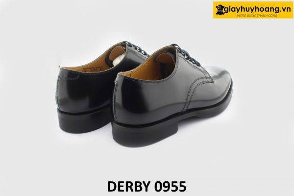 [Outlet size 43.45] Giày da nam màu đen bóng loáng Derby 0955 003