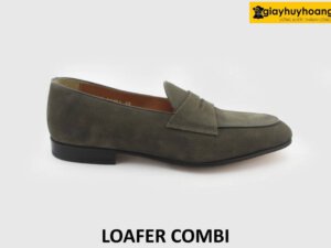 [Outlet size 42] Giày lười da lộn màu xám Loafer COMBI 001