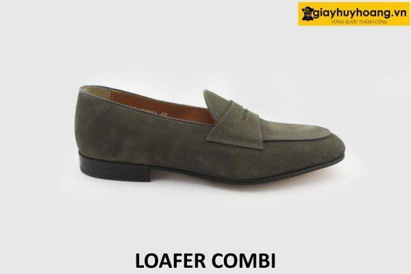[Outlet size 42] Giày lười da lộn màu xám Loafer COMBI 001